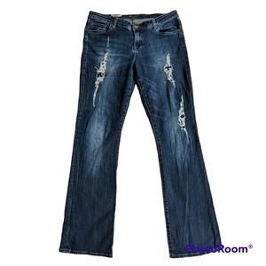 Kut From The Kloth Jeans Women's Sz 8 Blue Destroyed Farrah Baby Bootcut Pants